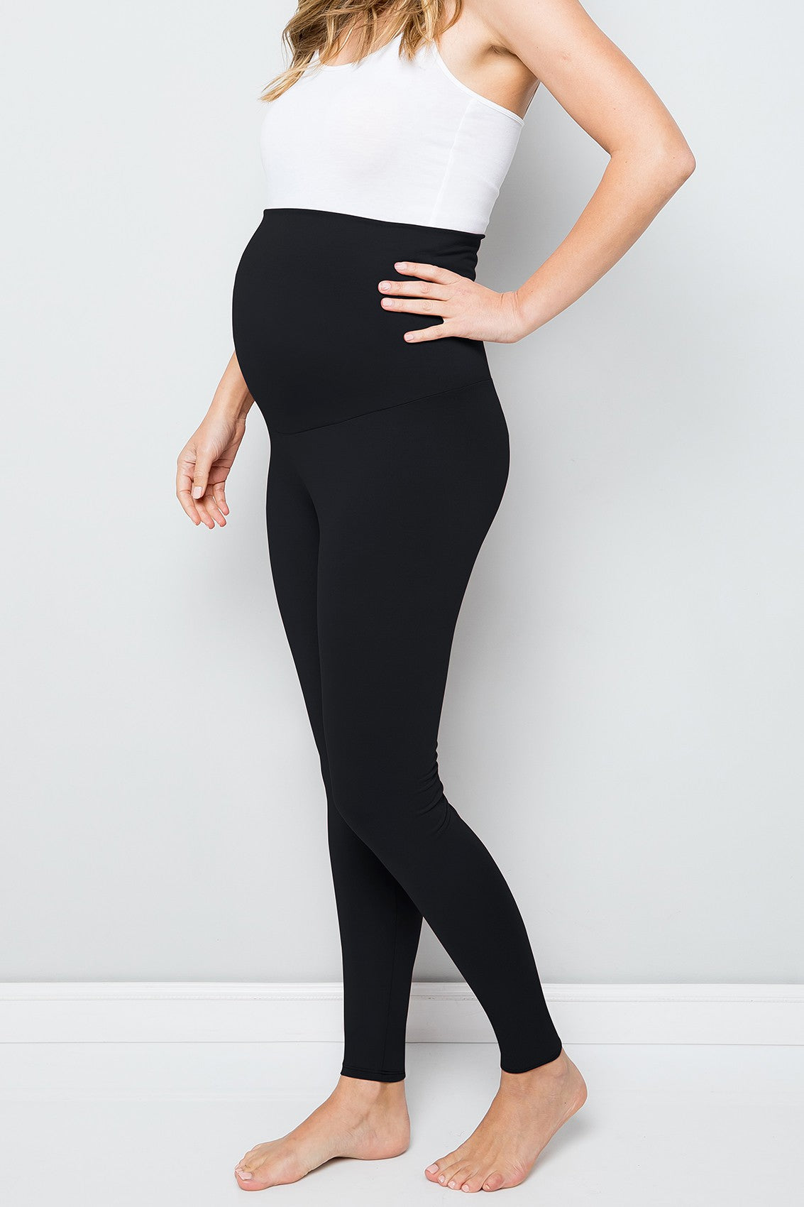 Soft & Thick Maternity Leggings For Pregnancy With Ankle Zip For Work